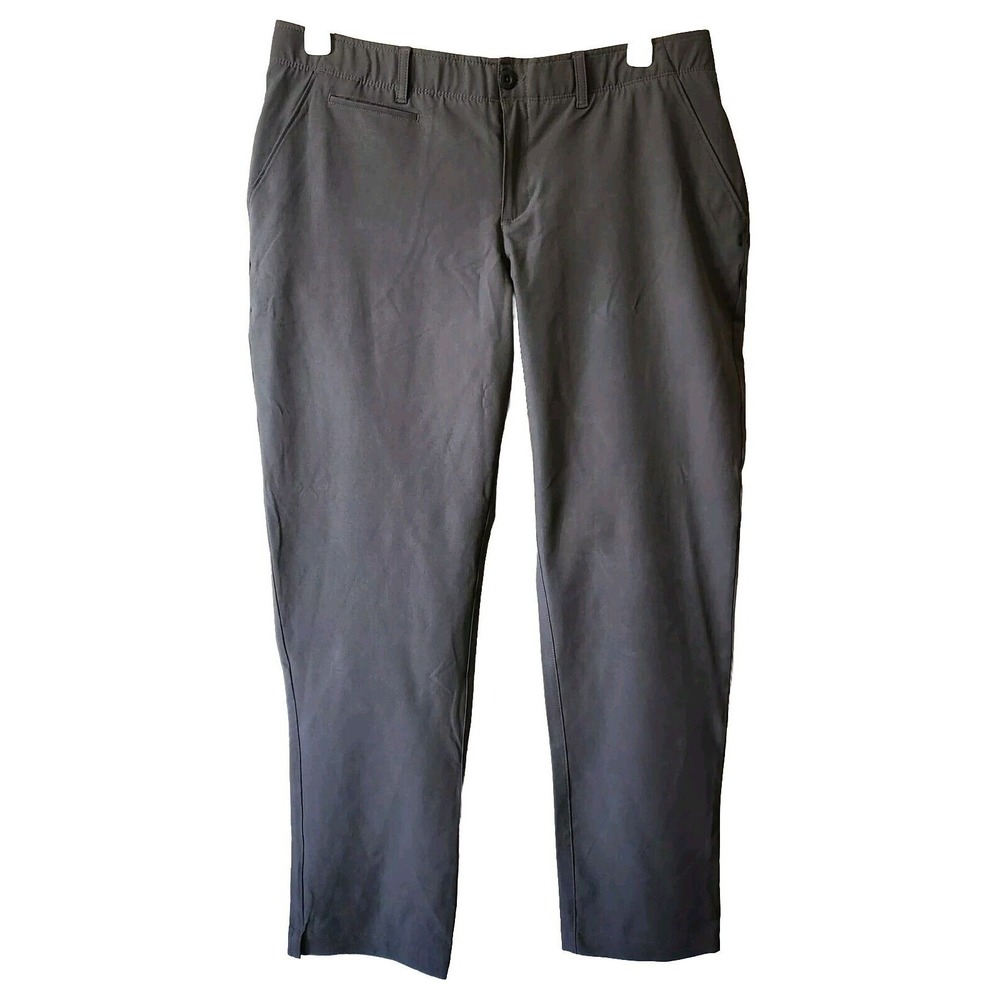 Under Armour Womens Pants‎ 16 Grey Pockets Fitted Sport Causal Golf Chino NWT